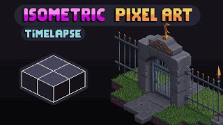 Gate - Isometric Pixel Art Timelapse