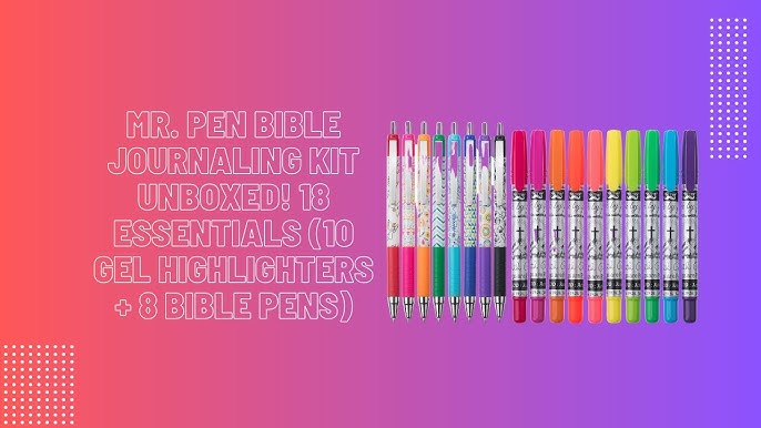 Mr. Pen- Bible Journaling Kit, 18 Pack (10 Bible Gel Highlighter