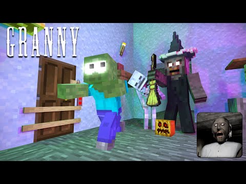 MONSTER MOBS GRANNY 1 HALLOWEEN ESCAPE CHALLENGE MINECRAFT ANIMATION