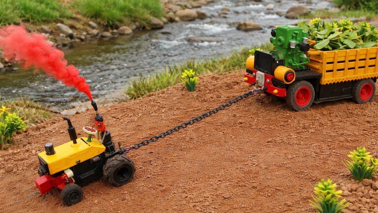 Hulk Calls Mini Farmer for Help! Tractor Rescue & Bridge Construction