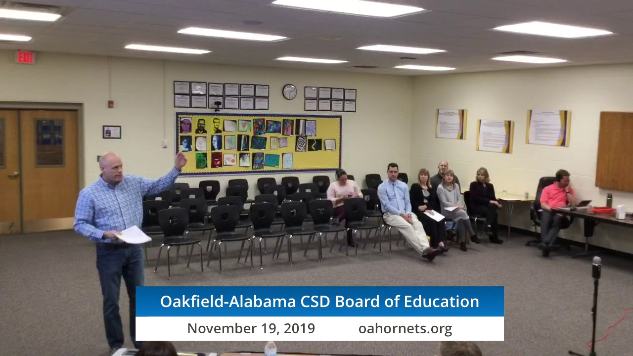November 19 2019 OakfieldAlabama CSD Board of Education Meeting YouTube