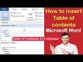 How to insert table of contents in word  ms word 2024