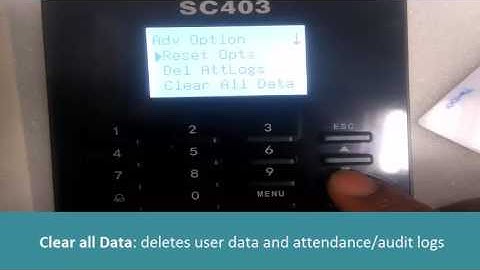 how to clear all data in SC403
