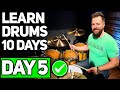 Drums Lesson 5 - Play 5 NEW SONGS TODAY! [Free 10 Day Starter Course]