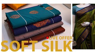 LIVE OFFER !! Soft silk saree wholesale price with offer starts from 499/- only #saree screenshot 3