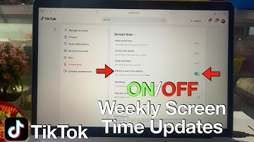 How to Turn ON or OFF Weekly Screen Time Updates on TikTok Account using PC