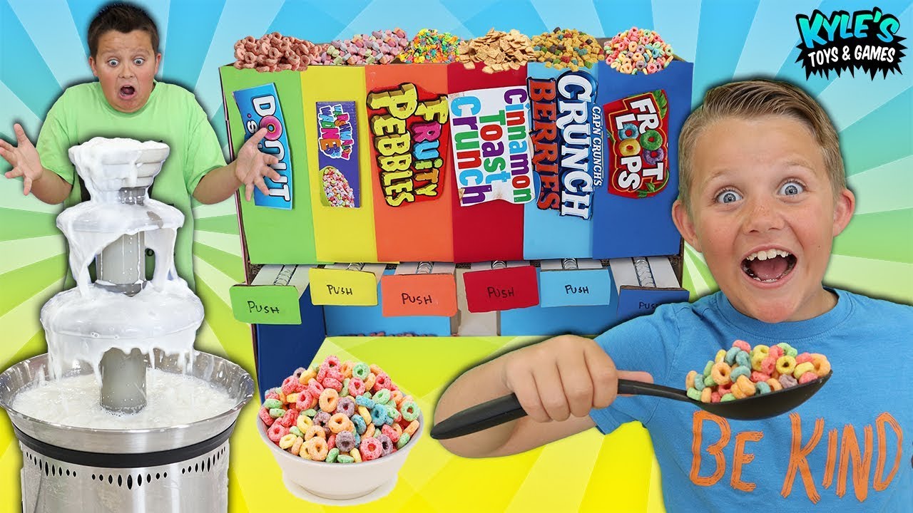 Giant Breakfast Cereal Fountain Fondue Mystery Candy Dispenser Game!!