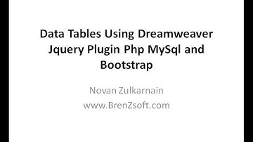 Data Tables Using Dreamweaver  Jquery Plugin Php MySql and Bootstrap - Part 3