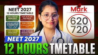 (0 TIME WASTE)🔥 | The PERFECT *12-Hour Timetable* for NEET 2027 ⏰📚