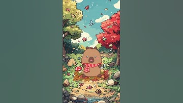 Capy autumn! #animated #animation #capybara #animals #capyfun #anime #viral #kawaii #cute #autumn