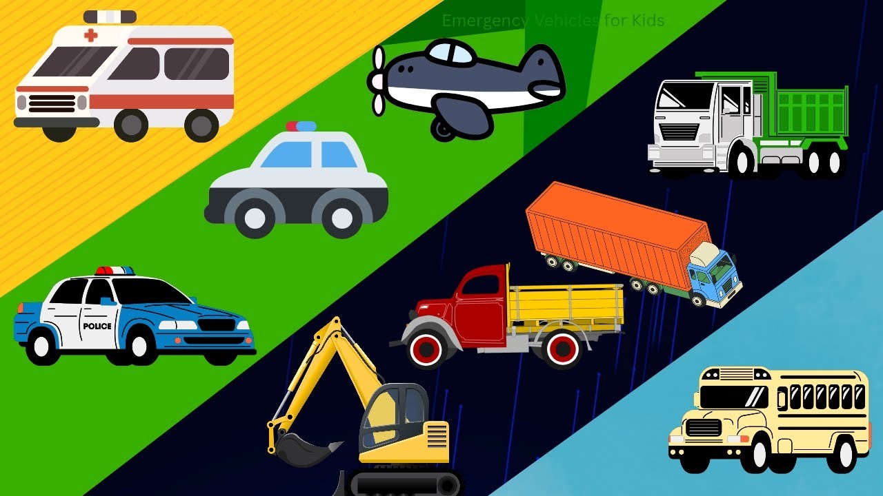 Learn Emergency  Vehicles for kids: Easy Learning Emergency Vehicles Name for small kids 🚒 🚓 🚨🚨 