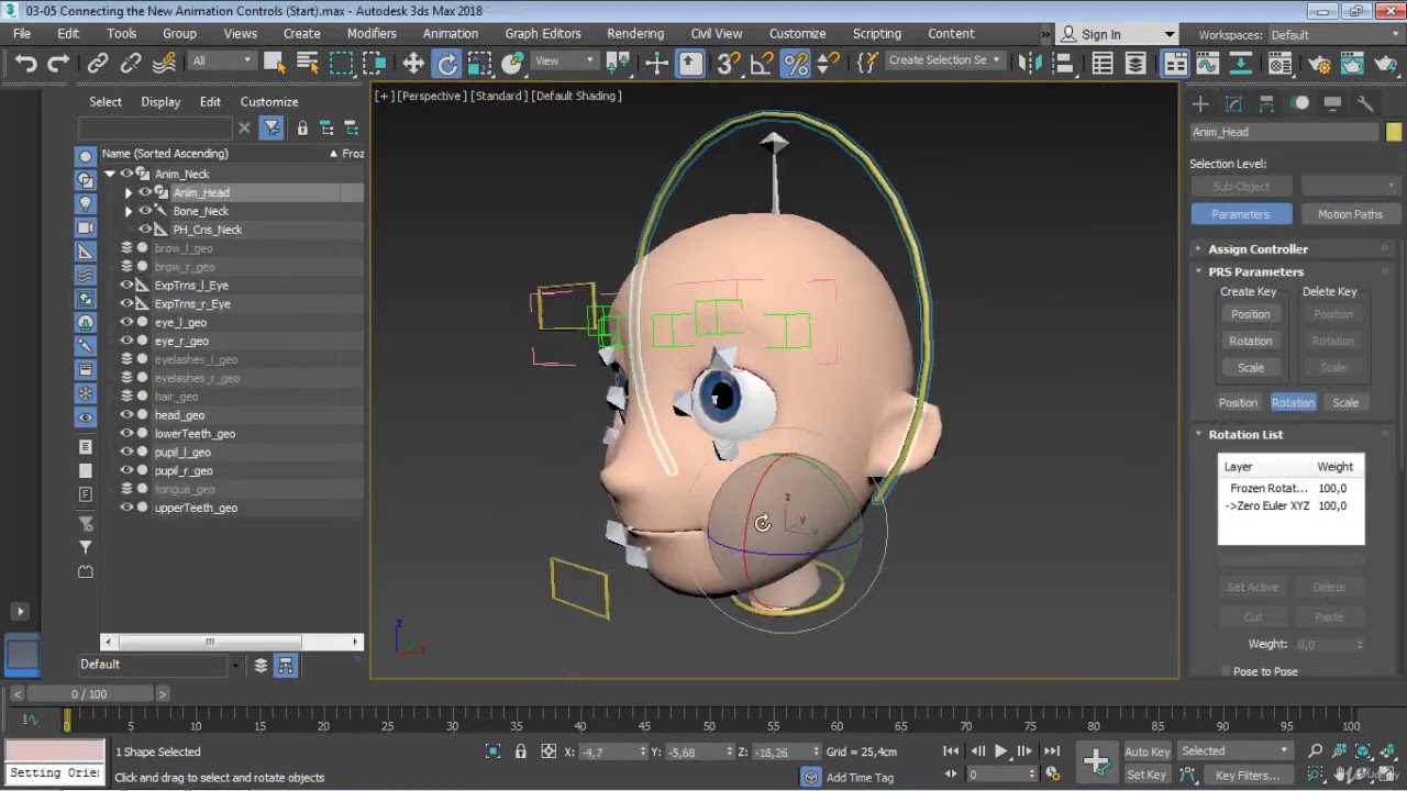 Facial Rigging For Beginners in 3ds Max 2018 - learn 3D Rigging - YouTube