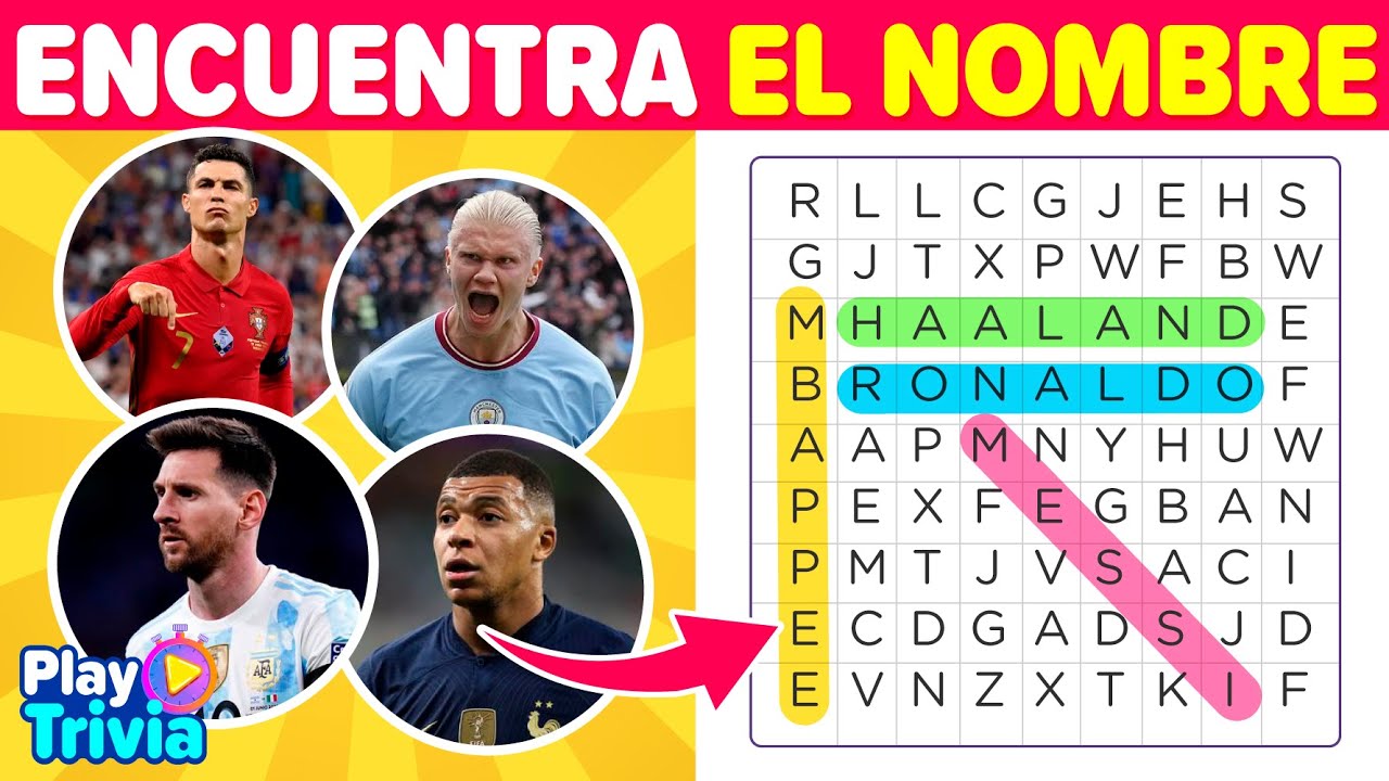 SOPA de LETRAS de Futbolistas ⚽🔎 Pupiletras | play trivia - YouTube