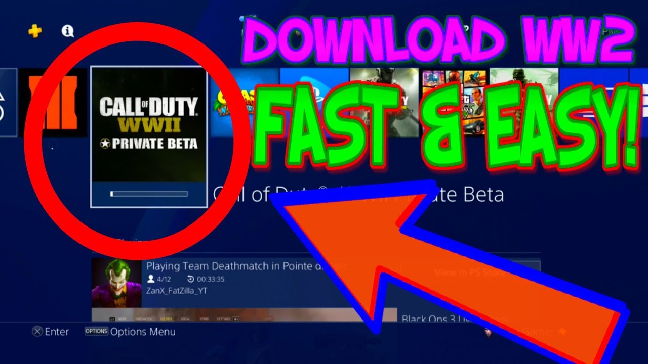 download call of duty ww2 beta ps4