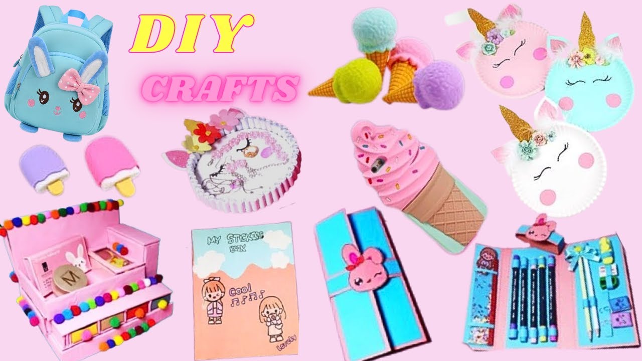 Easy creative ideas when you are bored / DIY Craft School Hacks / Paper ...