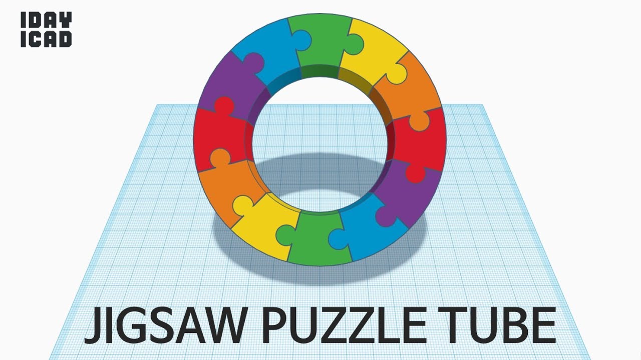 [1DAY_1CAD] JIGSAW PUZZLE TUBE (Tinkercad knowhow / style