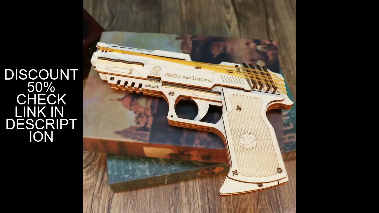 3D Wooden Puzzle Model Building Kit Mechanical Rubber Band Gun Toy DIY Brain Tearer Birthday Gift