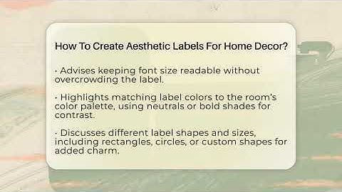 How To Create Aesthetic Labels For Home Decor? - Homekeeping Handbook