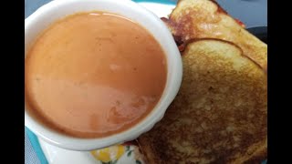 Tomato Soup and Pimento Grilled Cheese for Lunch