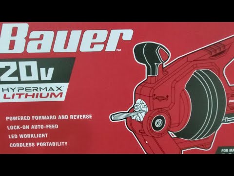 Bauer 20V Cordless Automatic Feed Drain Cleaner - Tool Only