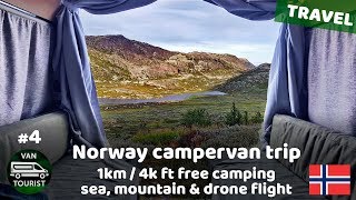 1km / 4k ft high free camping in Norway. Sea, mountains &amp; drone flight. Trip in van conversion #4