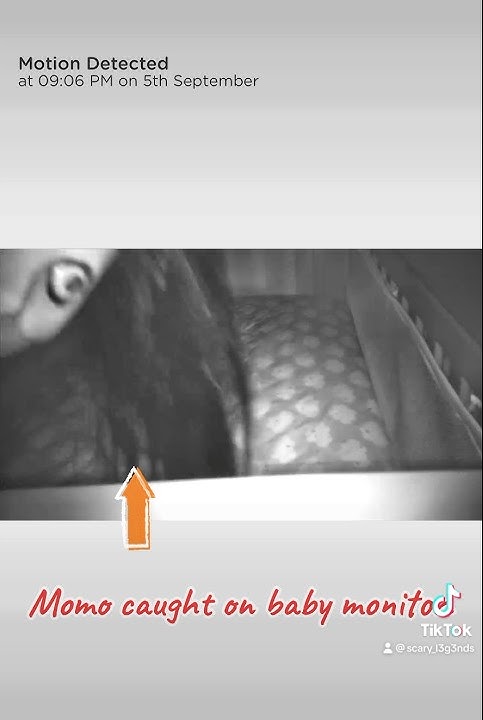 Momo caught on baby monitor.  #scary #fyp #creepypasta #momo