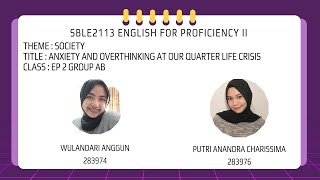 SBLE2113 ENGLISH FOR PROFICIENCY II  || PAIRWORK VIDEO- SOCIETY