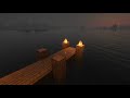 Night Time Rainy Pier with Relaxing Music