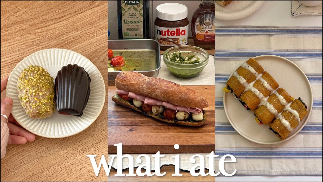 vlog 아침식사 레시피 두부롤 토마토콩피 땅콩버터 바나나 샌드위치 마들렌 대량생산 서촌에서 빵쇼핑