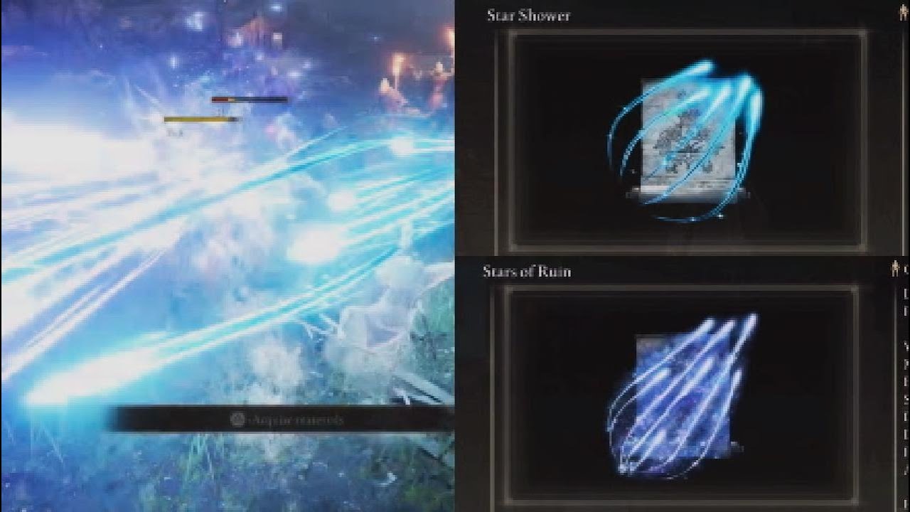 Elden Ring All Star Shower Spell Variants Demonstration Glintstone