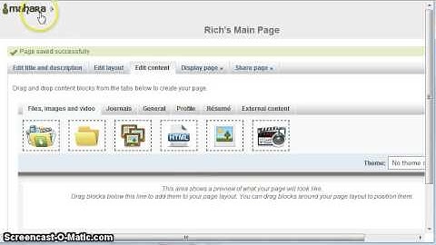 Mahara - Create a new page in your portfolio