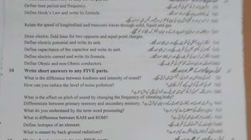 Today 10th class physics Fsd board group 1  paper 2024 subjective