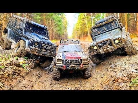 Highly Detailed RC Car Jeep, RC Land Rover, RC Mercedes MUD Racing, Action, Crash