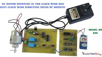 DC MOTOR ROTATION IN THE CLOCK WISE AND ANTI CLOCK WISE DIRECTION USING RF REMOTE  // Engineering