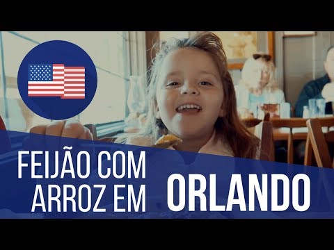 Restaurante Cracker Barrel, feijão, arroz e carne em Orlando, Flórida