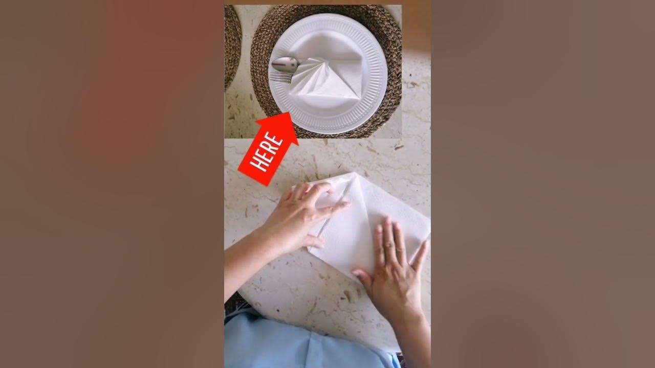 how to fold paper napkin.. YouTube