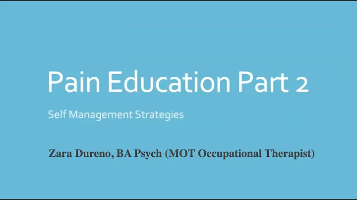 Chronic pain self management techniques