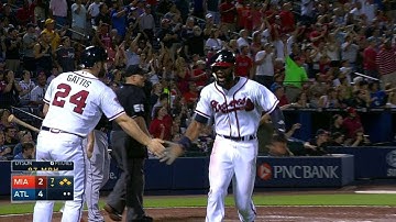 MIA@ATL: Braves plate two on Upton