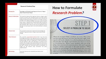 How to Formulate Research Problem