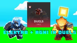 Elektra and Agni in duels.. A powerful kit combo! (Roblox Bedwars)(Ft.@Realyowes)