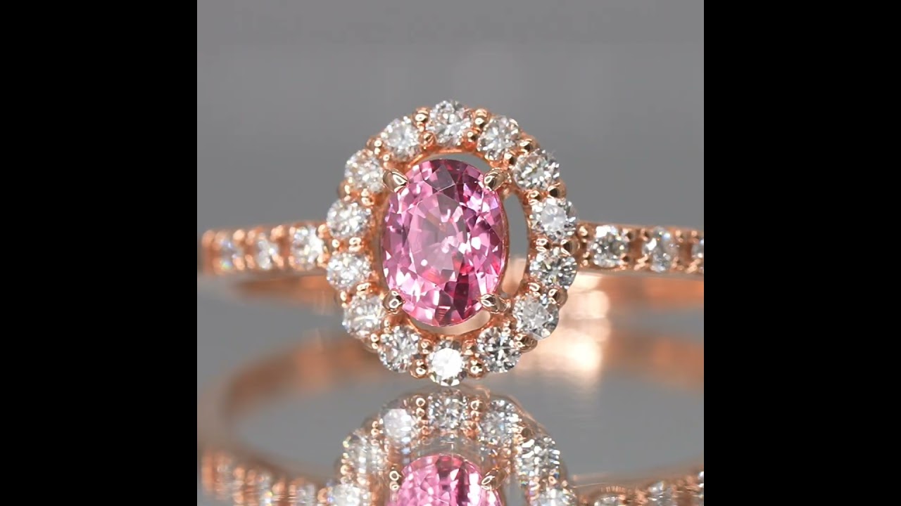 パパラチアサファイア ダイヤモンドリング PDS 0.474ct D 0.22ct K18PG