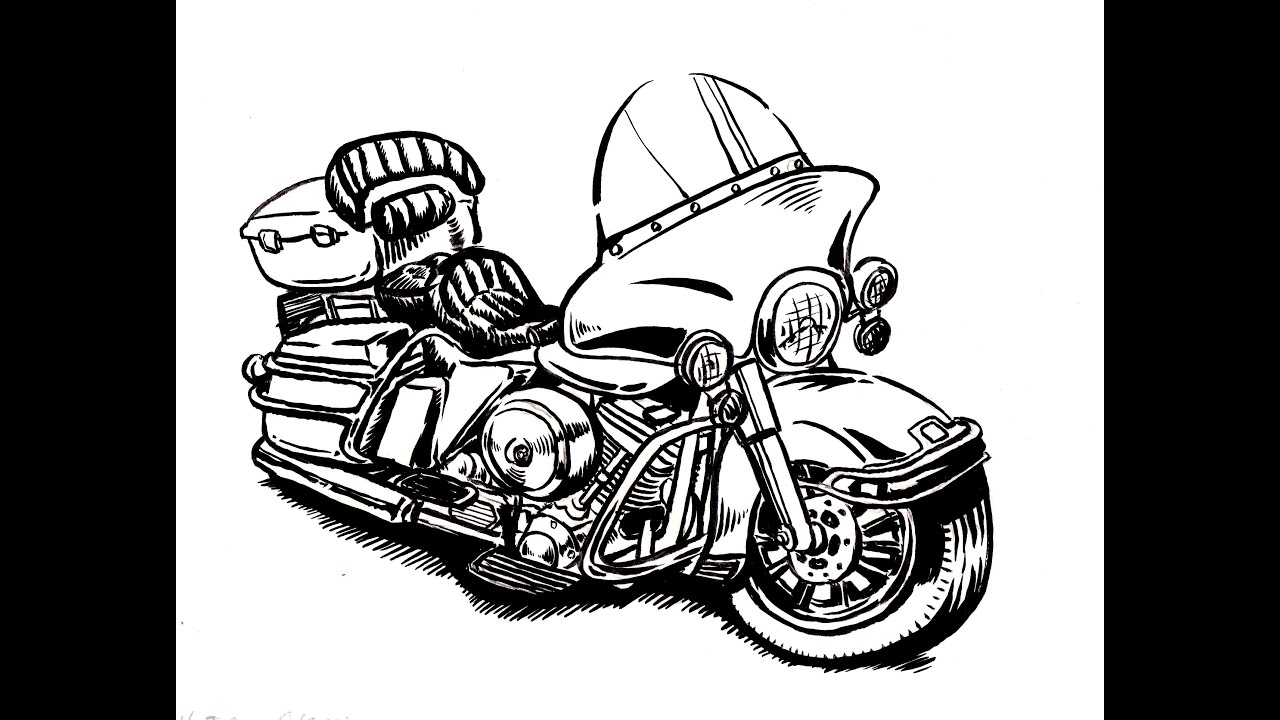 Harley-Davidson illustration ハーレーイラスト - YouTube