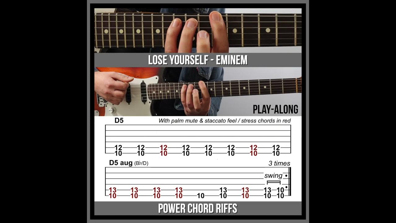 Lose Yourself (TAB) Power Chord Guitar Riffs Eminem YouTube
