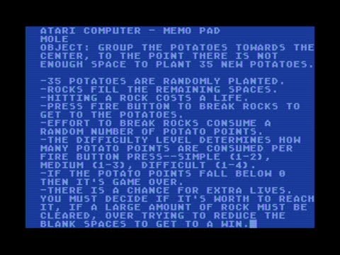 MOLE2 - An Atari BASIC Computer Game