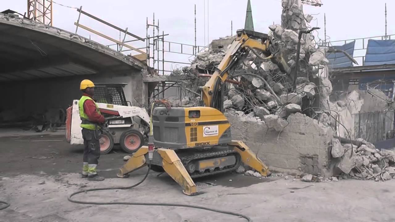 Brokk 160 with SB202 demolishing elevator shaft