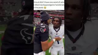 CJ Stroud Awkward Moment With Cam Ward  #nfl #nflfootball #goofynfl #cfb #nflmemes #viral