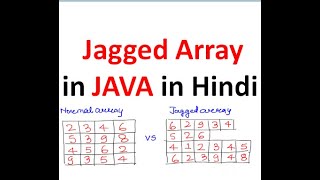 Lecture 11 part 4: Jagged array in Java in Hindi