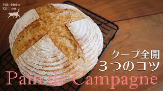 【カンパーニュ】クープ全開 |３つのコツ | 夏にやり残したこと【STAUB】Pain de Campagne | 3 Tips to Score Bread