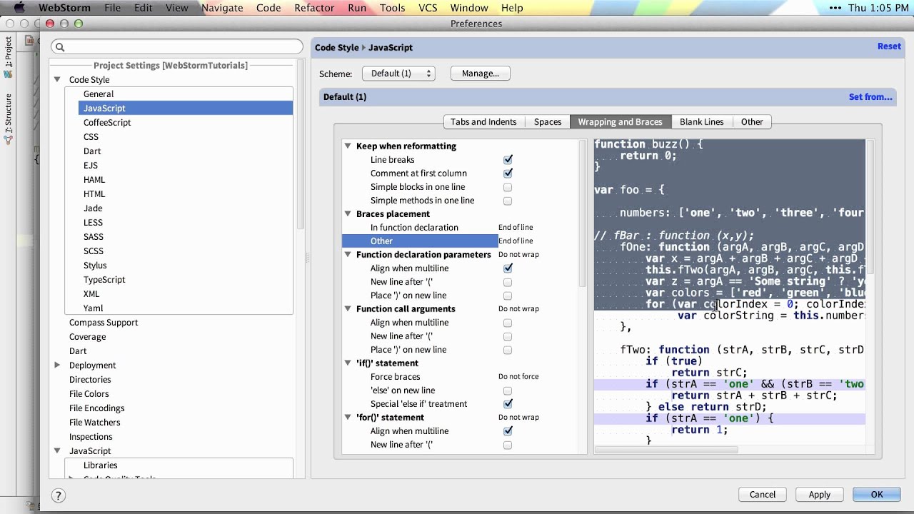 Code Formatting - Webstorm Video Tutorial