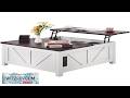 VEVOR 36" Farmhouse Coffee Table Hinged Lift Top Square Coffee Table